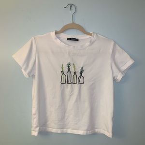 embroidered white t-shirt